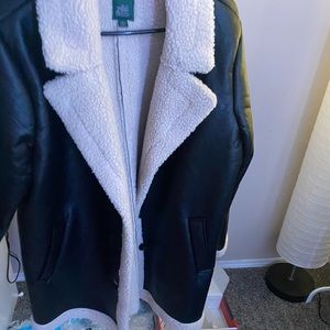 Leather oversized jacket